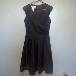 Vintage Patra Black Fit and Flare Midi Dress Size 6